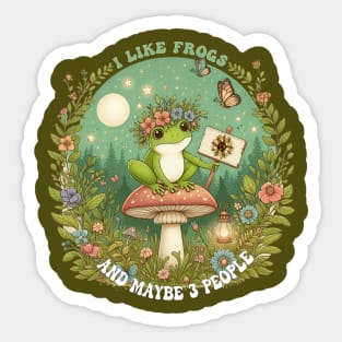 cute Frog Saying Funny i like frogs' sarcastic saying Sticker